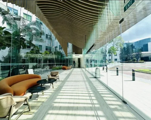 Eco-Inspired Modern Workspace with Green Surroundings